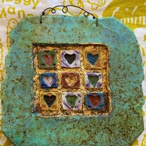 Nine Hearts Bronze Wall Hanging Sculpture